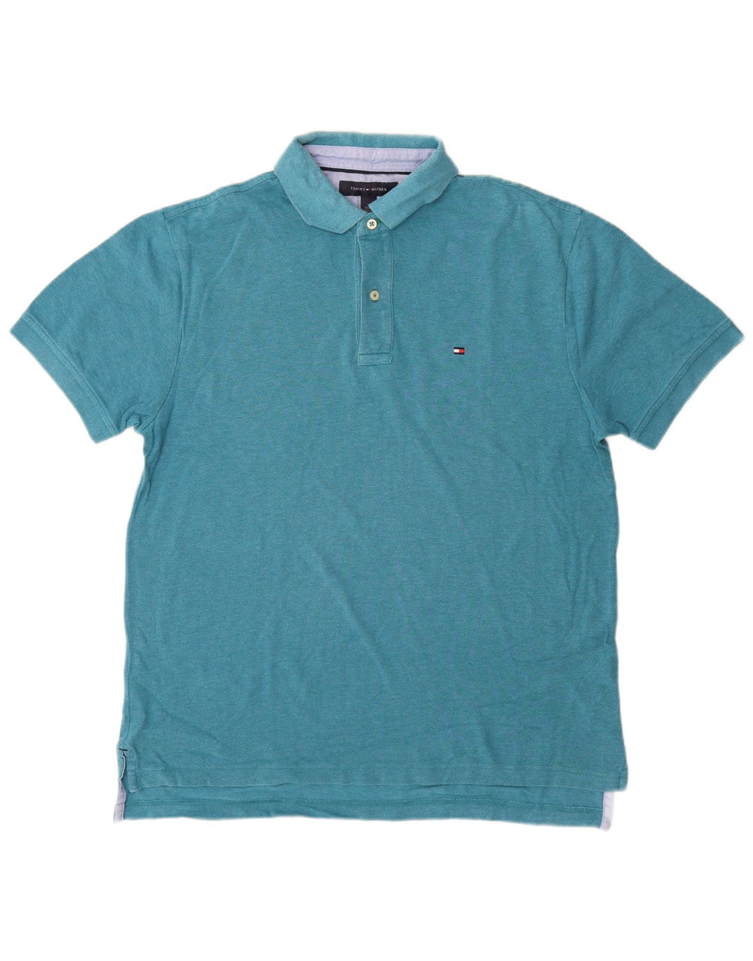 TOMMY HILFIGER Polo Homme Bleu Moyen Coton