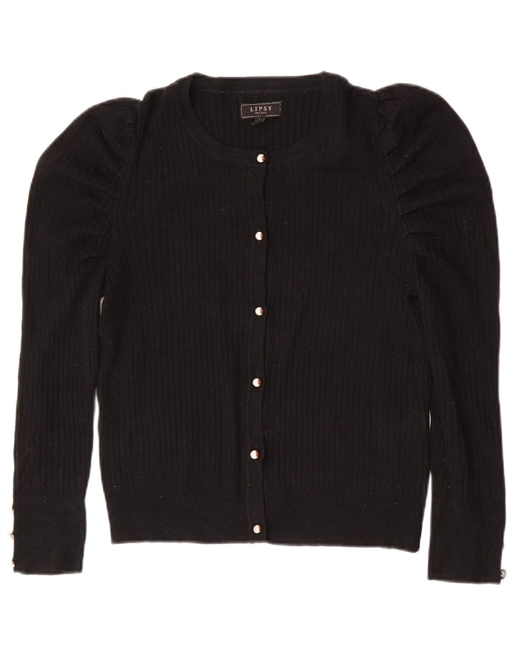 Lipsy Cardigan Femme Pull UK 42 Medium Noir Viscose