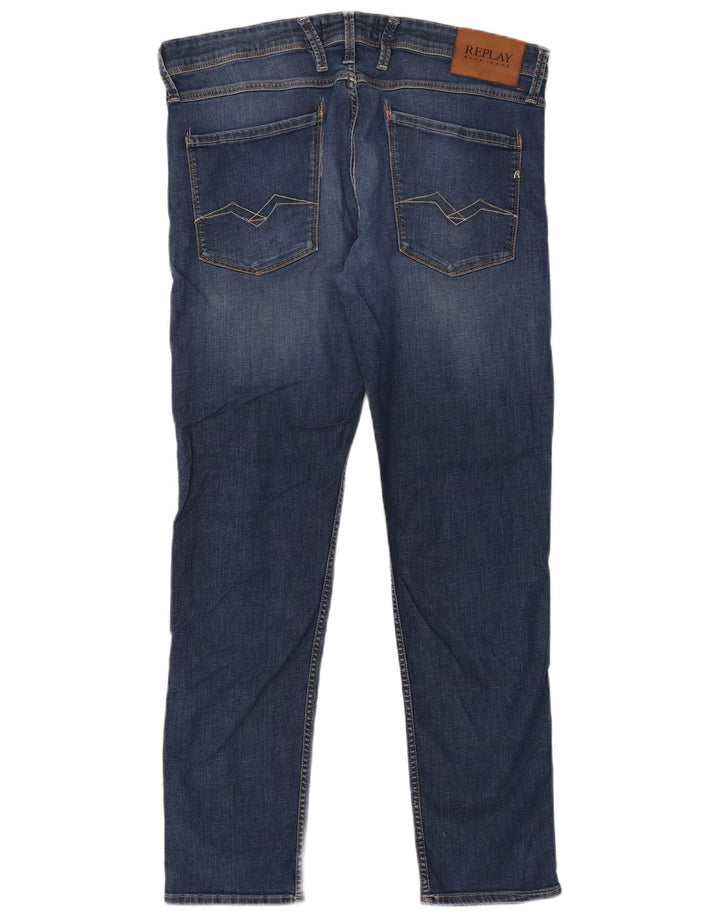 Replay Jean Slim Homme W36 L32 Bleu Coton