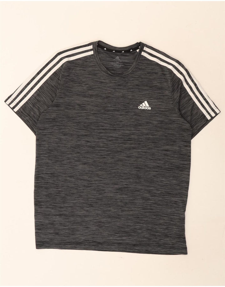 Adidas Homme Aeroready T-Shirt Top Gris Moyen Moucheté Polyester