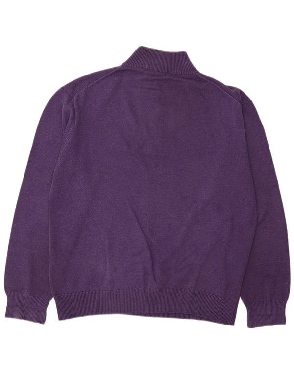 Gant Homme Pull Col Zippé XL Violet Coton
