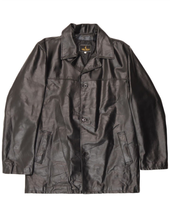 Veste en cuir homme vintage IT 52 XL Cuir noir
