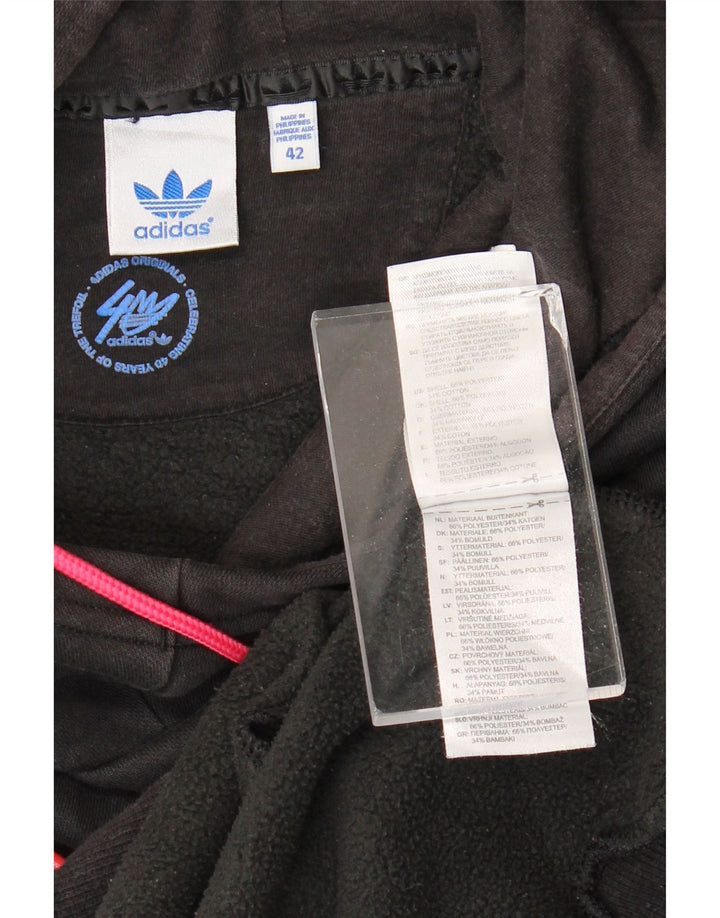 Adidas Pull à capuche long graphique pour femme EU 42 Polyester noir moyen