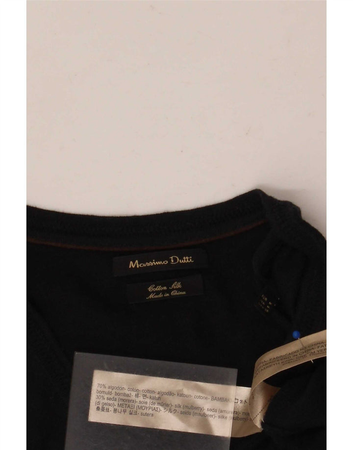 Massimo Dutti Pull col V Homme Bleu Marine Moyen Coton