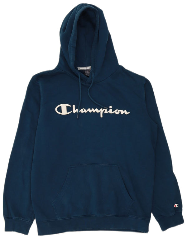 Champion Pull à Capuche Graphique Homme Bleu Marine Moyen Coton