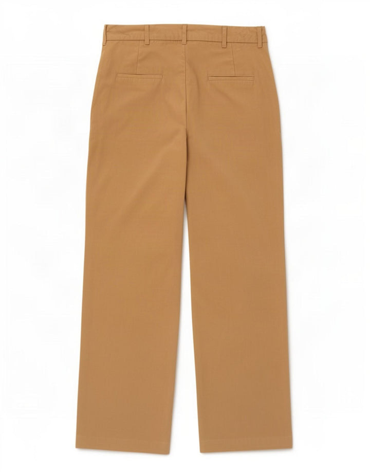 Pantalon décontracté droit Zara Femme Moyen W28 L30 Marron Polyester