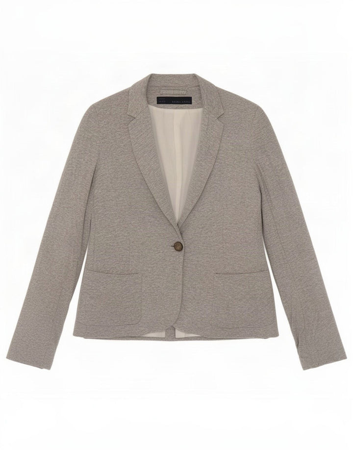 Zara Womens 1 Button Blazer Jacket UK 10 Petit Gris Moucheté