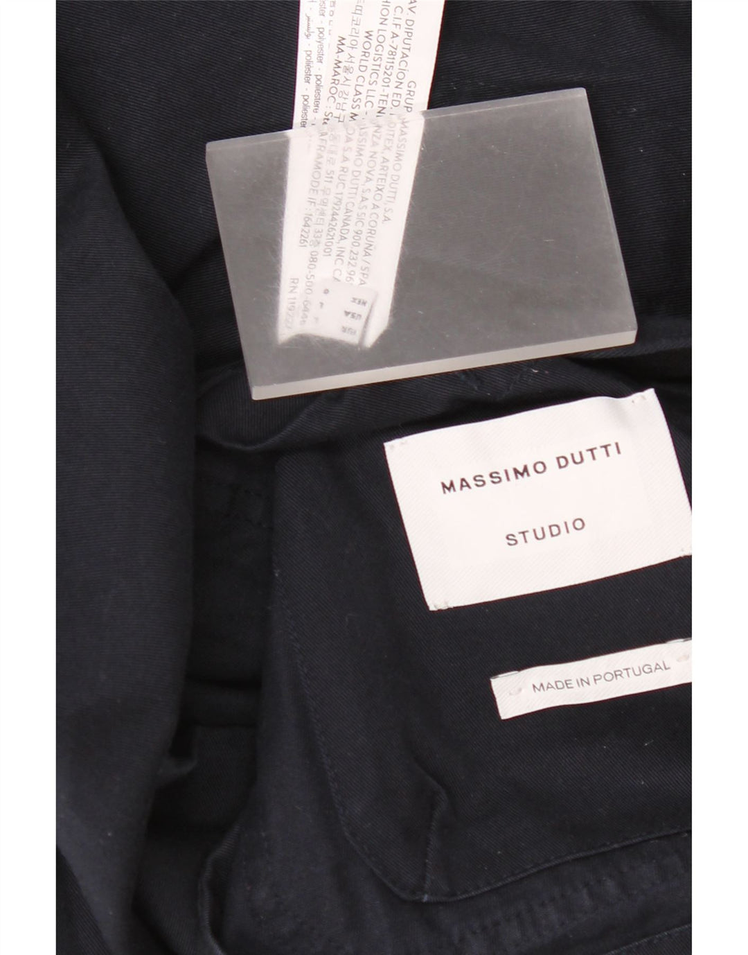 Massimo Dutti Veste utilitaire pour homme UK 40 Large Bleu Marine Coton