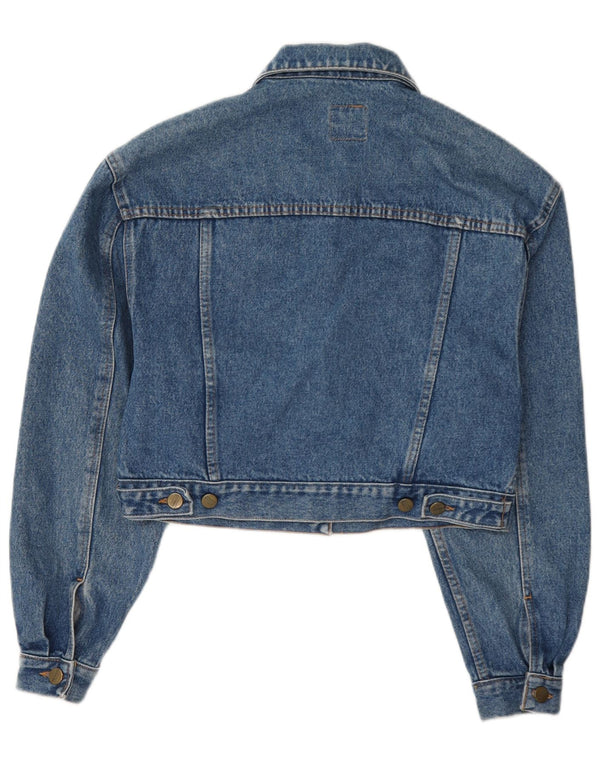 Stefanel Veste en jean courte pour femme UK 12 Bleu moyen