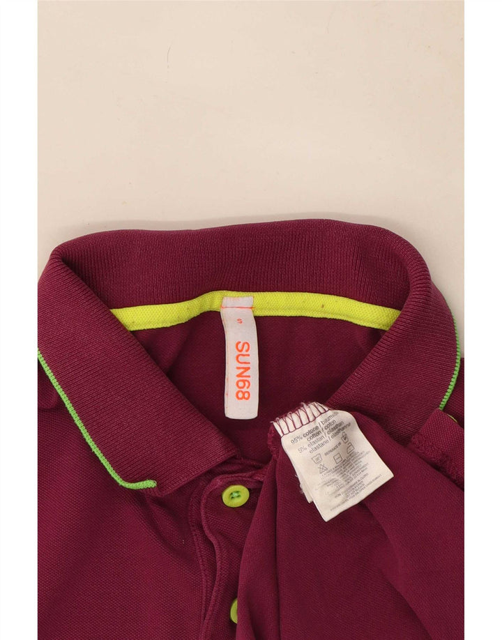 Sun68 Polo Homme Petit Violet Colourblock Coton
