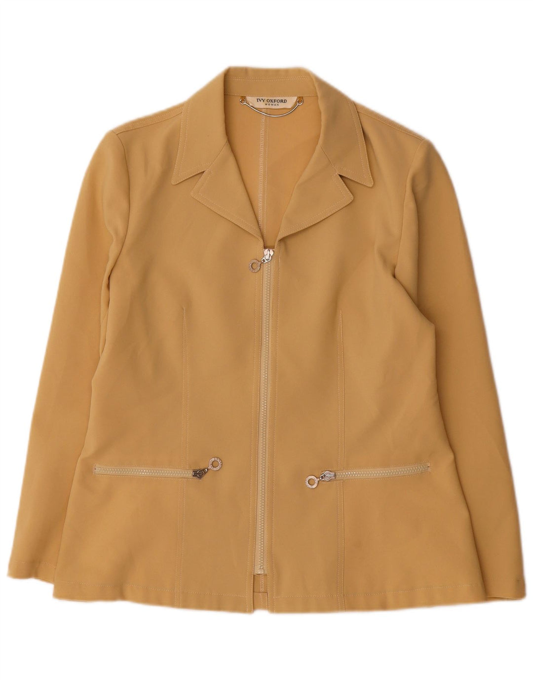 Ivy Oxford Veste blazer zippée pour femme IT 44 Beige moyen Polyester