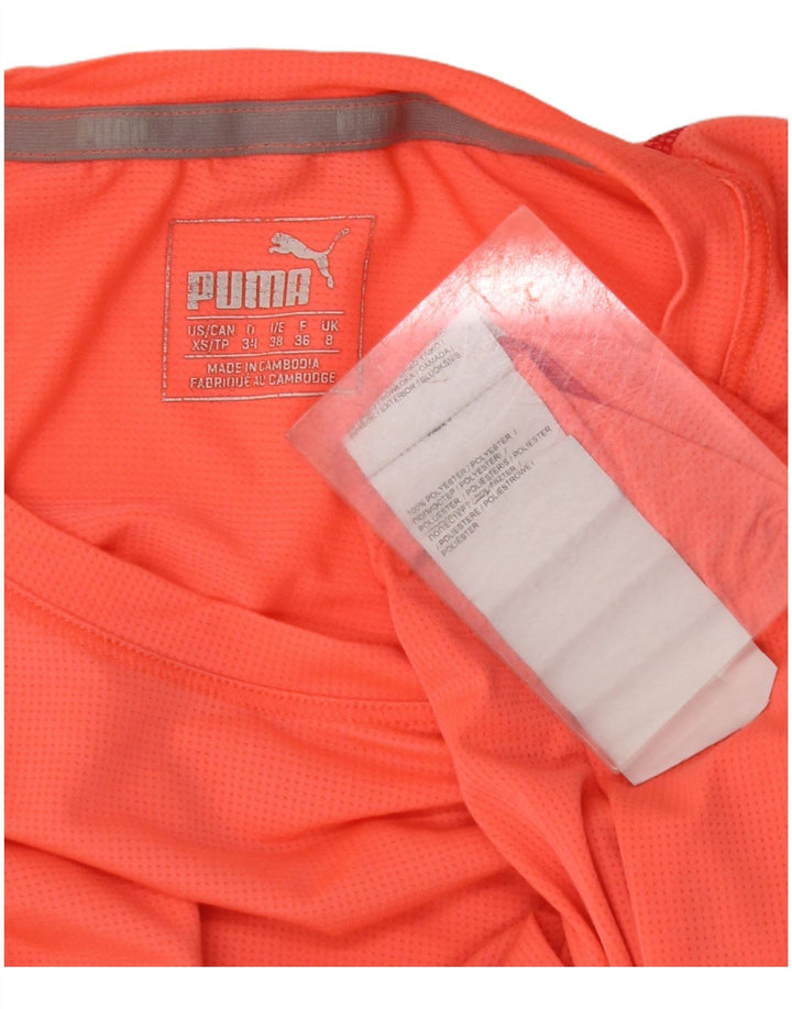 PUMA T-Shirt Femme UK 8 Petit Orange Polyester
