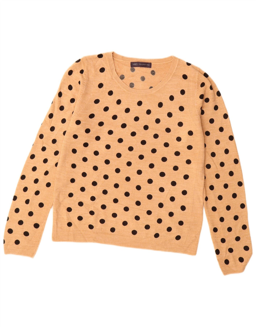 MARKS & SPENCER Pull col bateau pour femme UK 10 Petit Beige