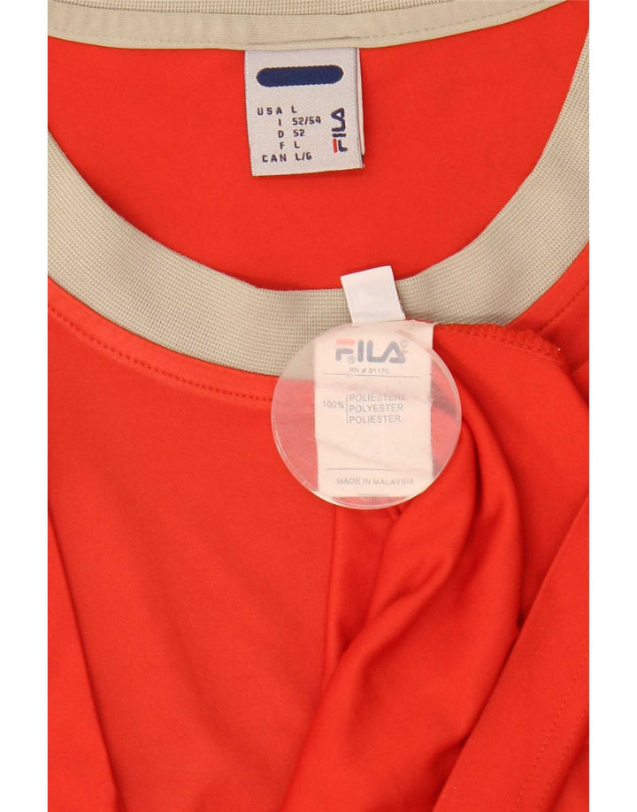 Fila T-Shirt Homme Top IT 52/54 Grand Rouge Colorblock Polyester