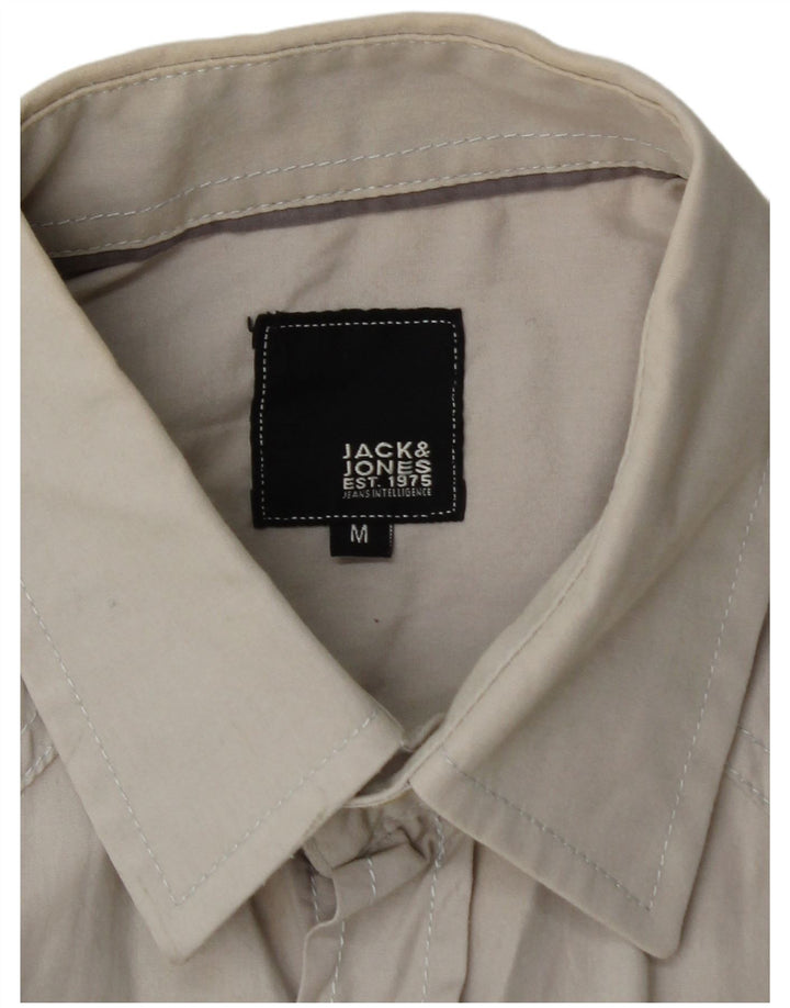 JACK & JONES Chemise à Manches Courtes Homme Gris Moyen Coton