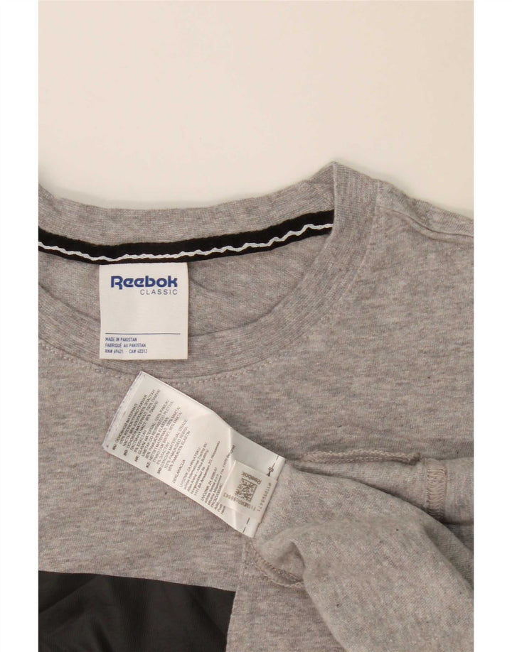Reebok T-Shirt Homme Haut Large Gris Colorblock Cotton