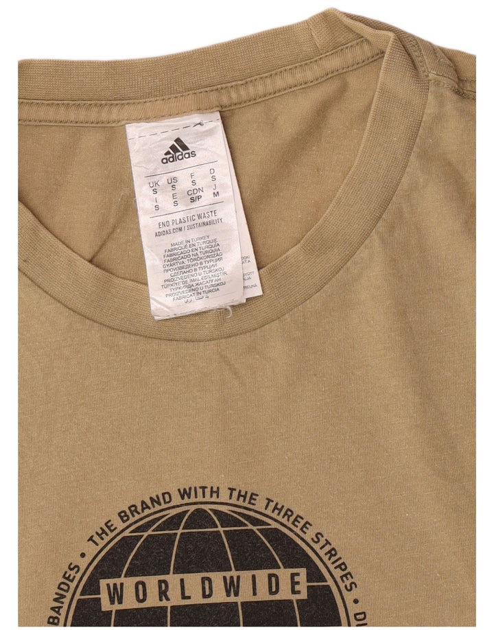 Adidas Mens Regular Graphic T-Shirt Top Petit Kaki Coton