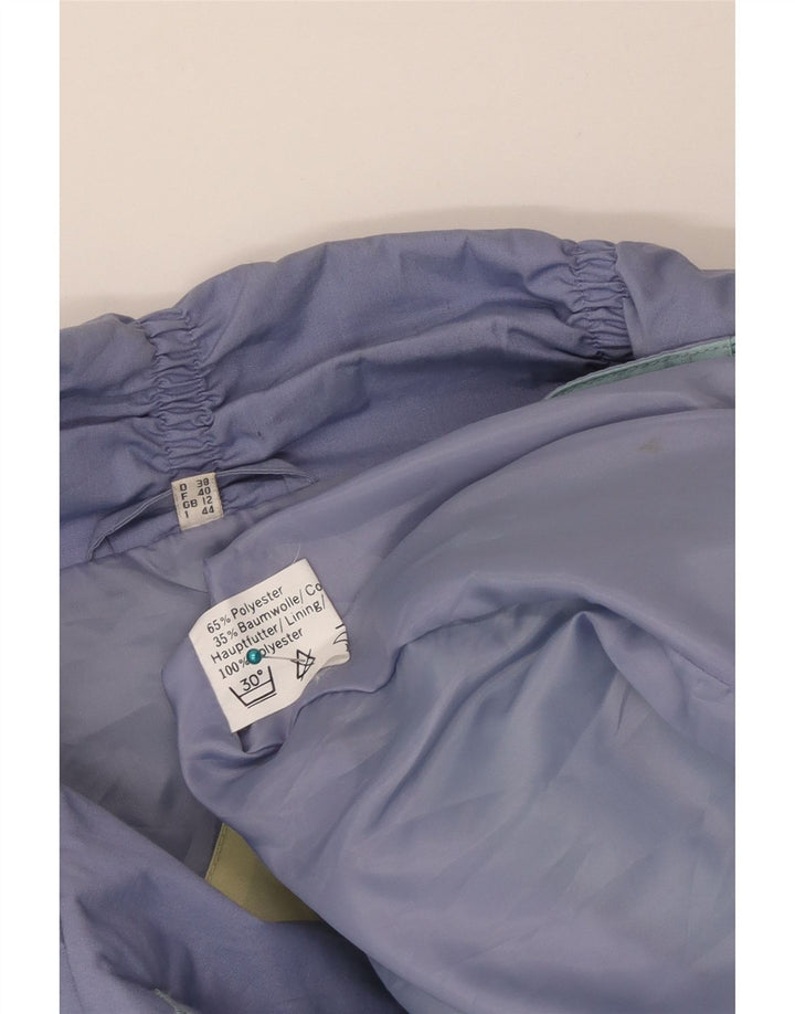 vintage Femme Trench Coat UK 12 Medium Green Colourblock Polyester