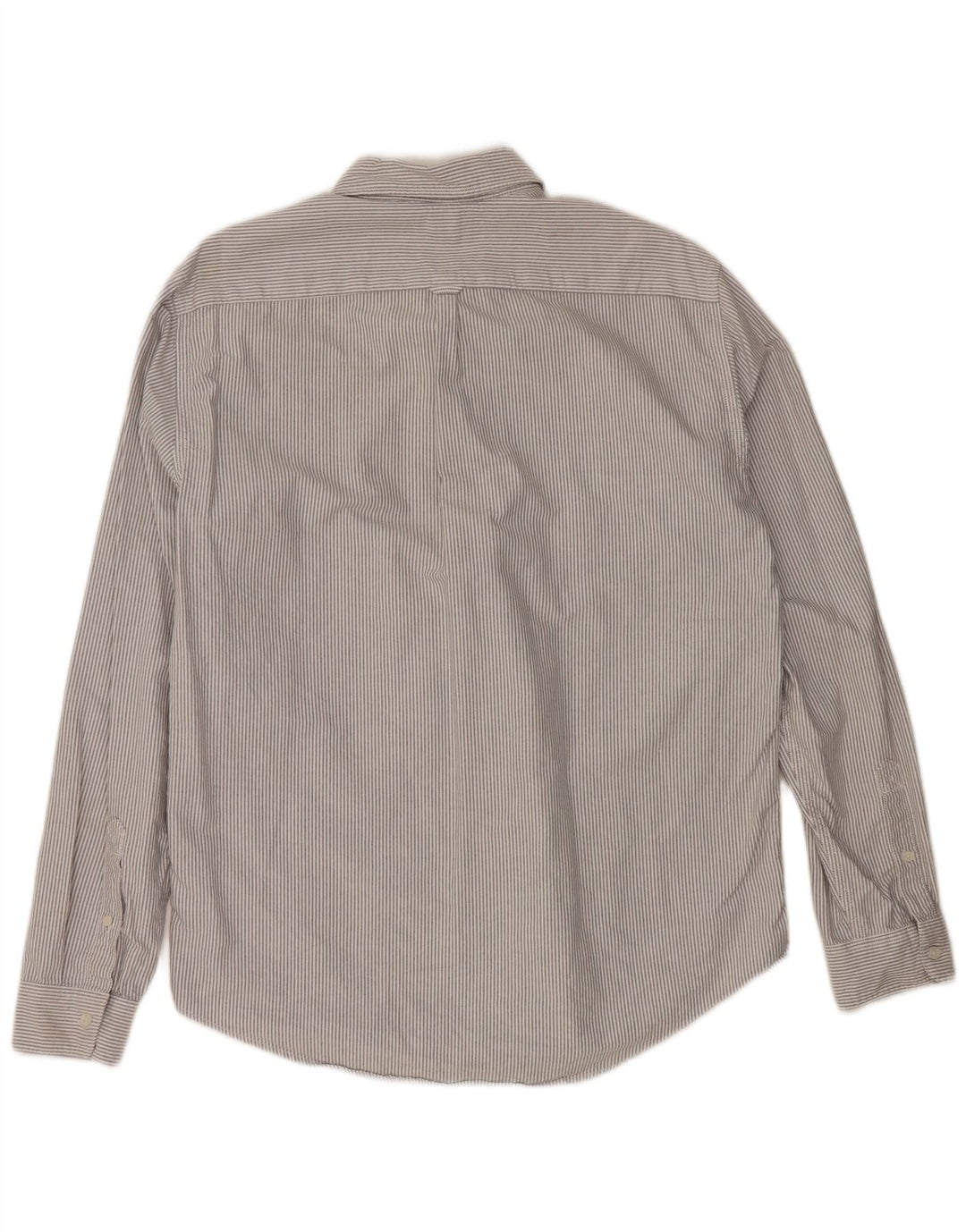 TIMBERLAND Mens Slim Fit Shirt Large Grey Striped Cotton
