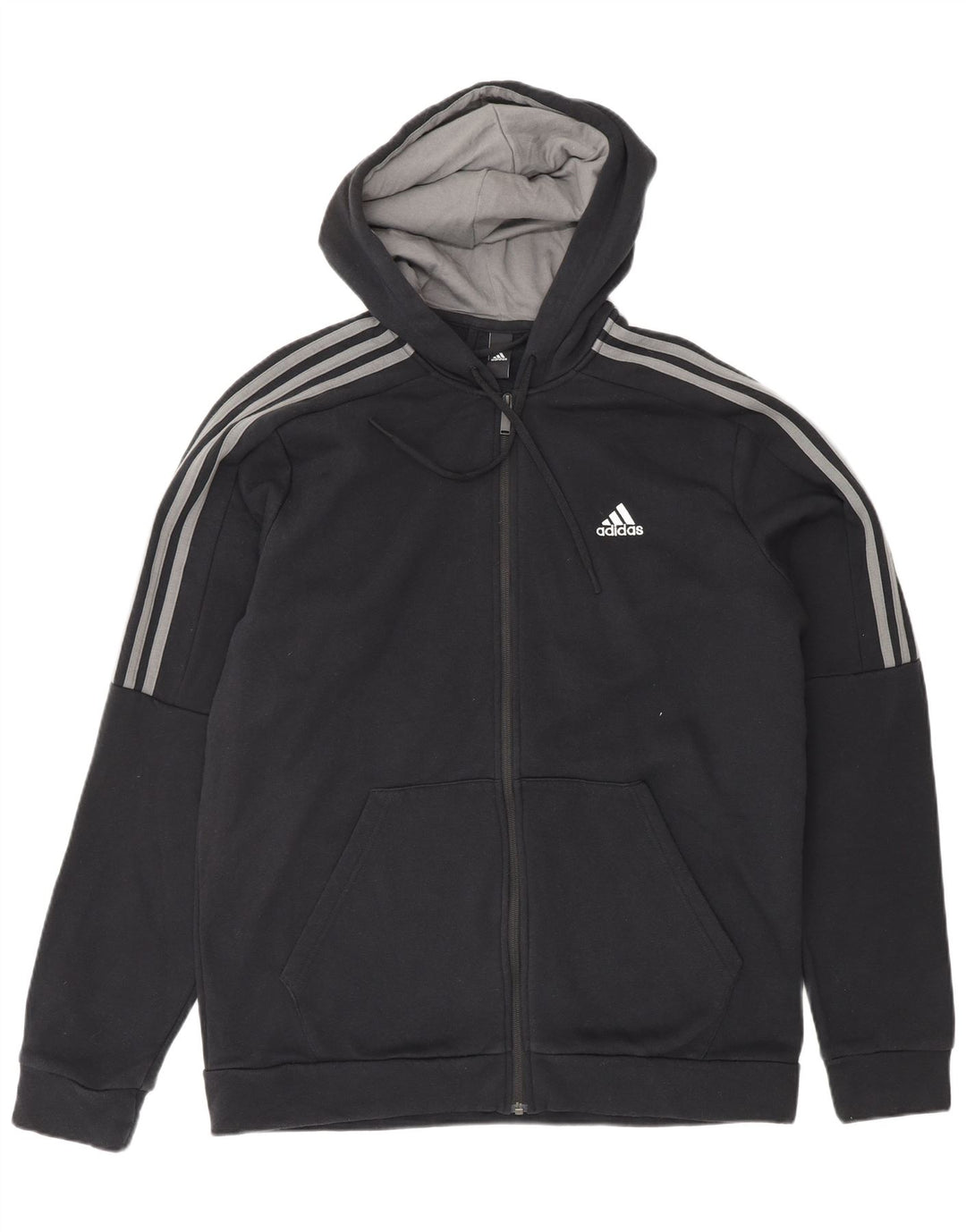 ADIDAS Pull à capuche zippé pour homme Grand coton noir