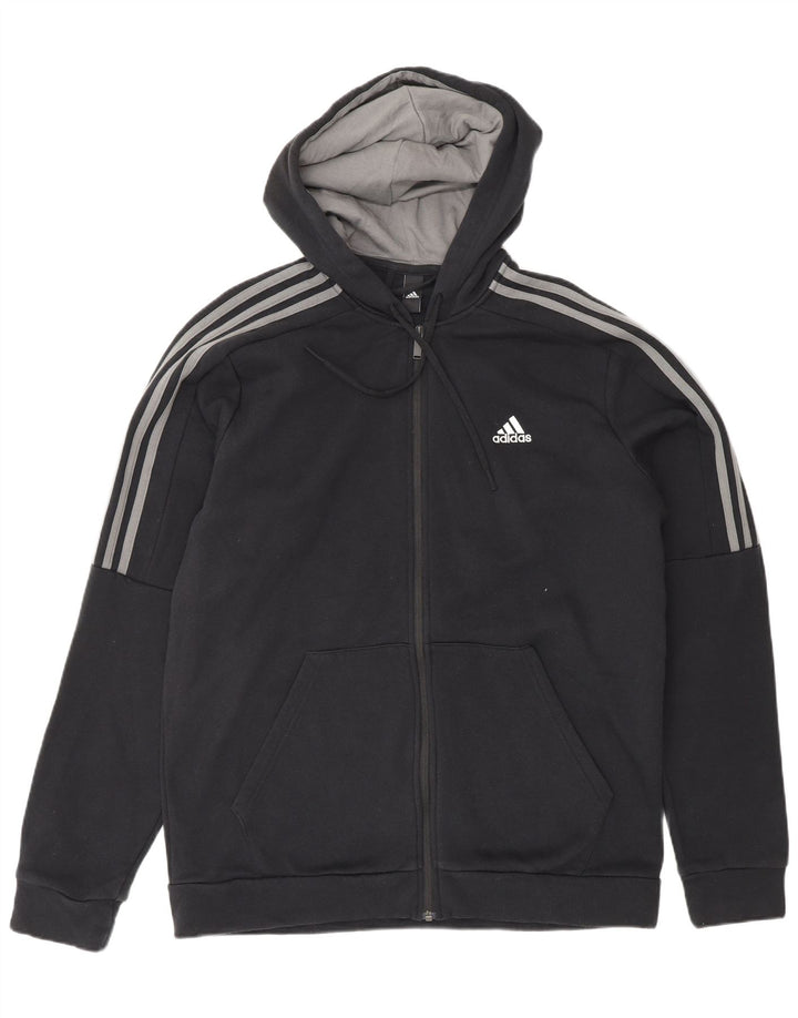 ADIDAS Pull à capuche zippé pour homme Grand coton noir