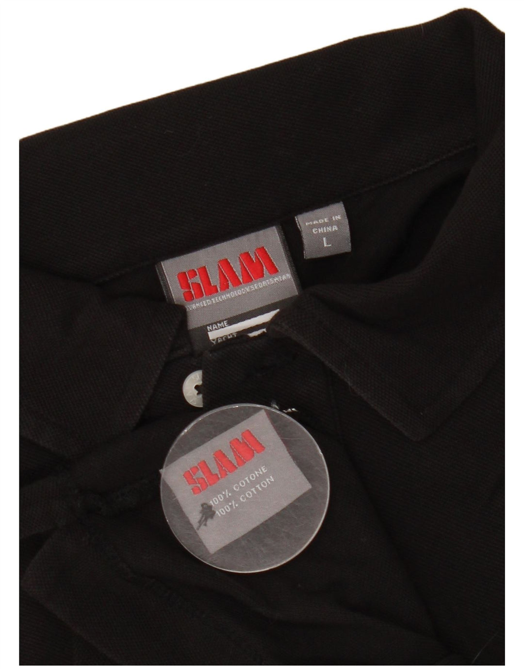 Slam Polo Homme Grand Noir Coton