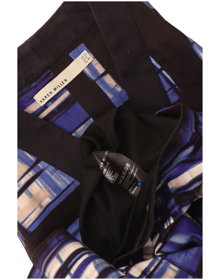 Karen Millen Robe basique sans manches pour femme UK 12 Bleu moyen géométrique