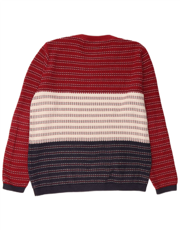 Tommy Hilfiger Pull à col rond pour homme Large rayé multicolore