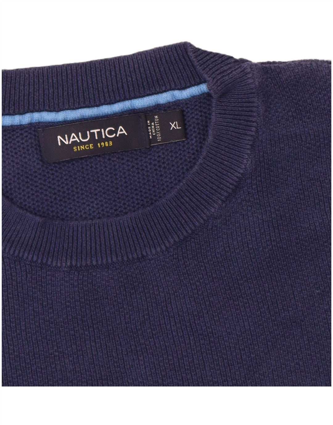 NAUTICA Pull à col rond pour femme UK 18 XL Bleu marine en coton