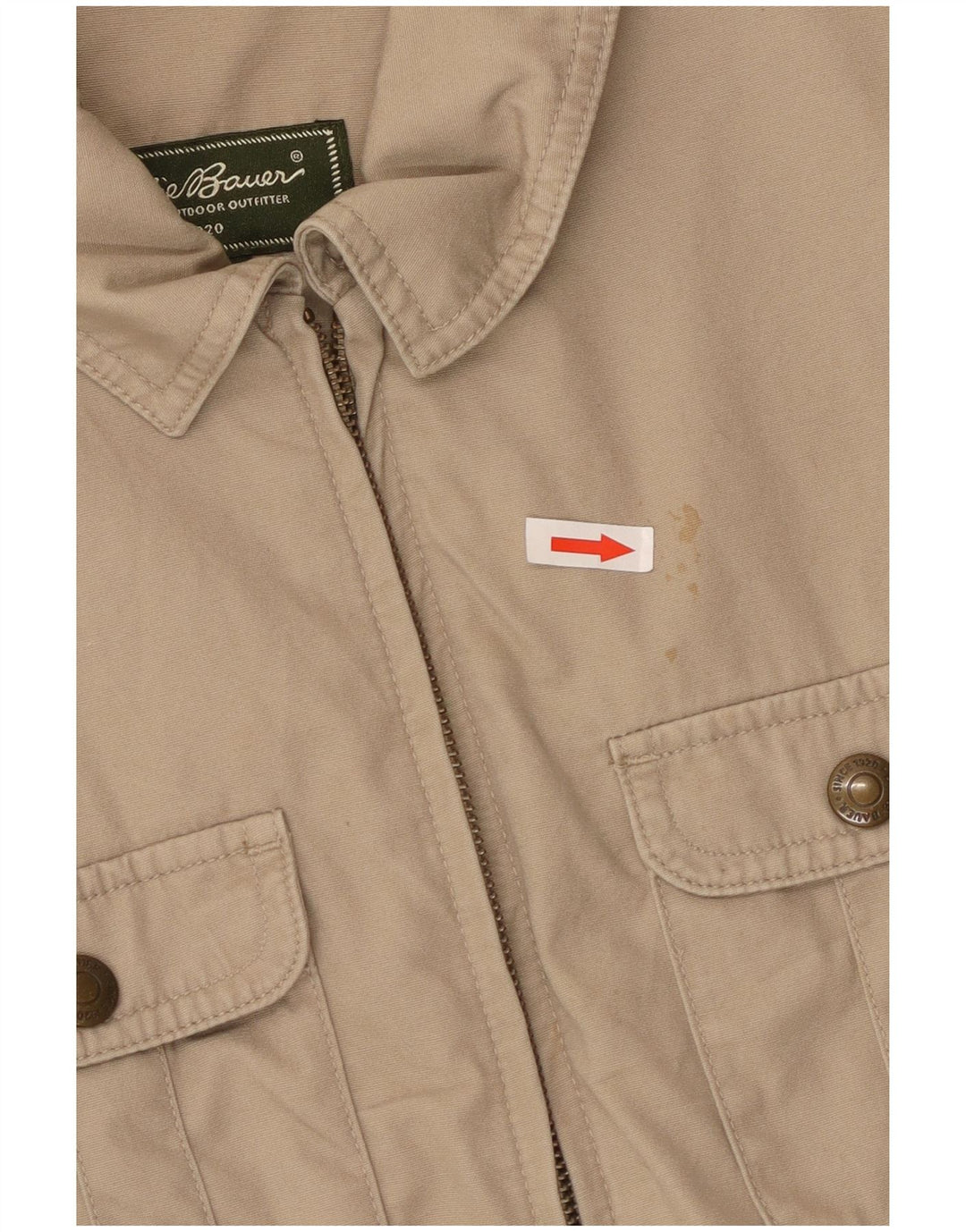 Eddie Bauer Veste utilitaire pour femme UK 12 Coton beige moyen