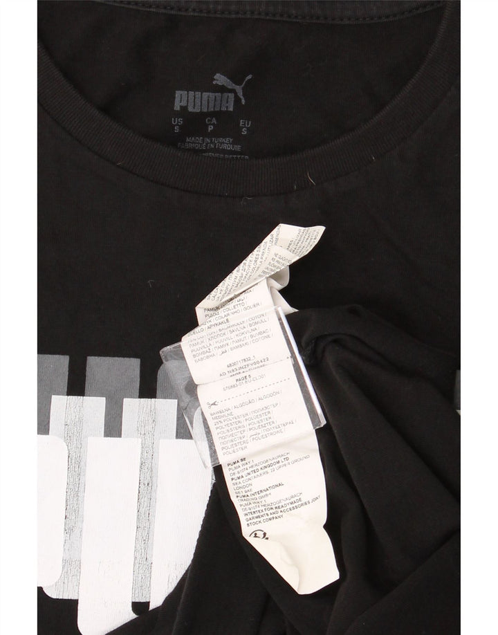 PUMA Mens Graphic T-Shirt Top Small Black Cotton Vintage Puma and Second-Hand Puma from Messina Hembry 