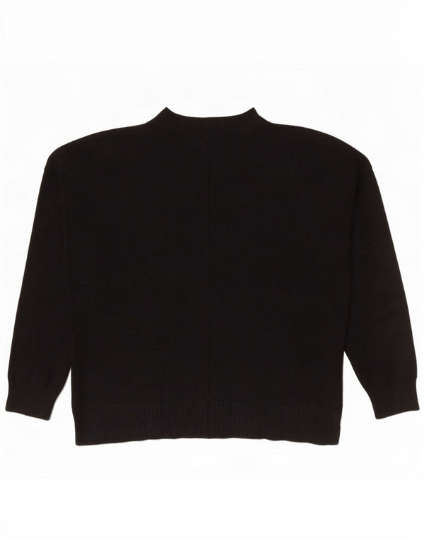 Oasis Pull à col rond pour femme UK 14 Medium Noir Viscose