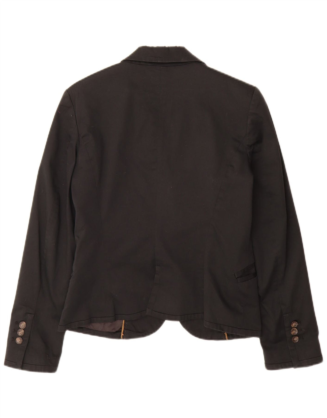 Zara Veste Blazer 2 Boutons Femme UK 14 Grand Coton Noir