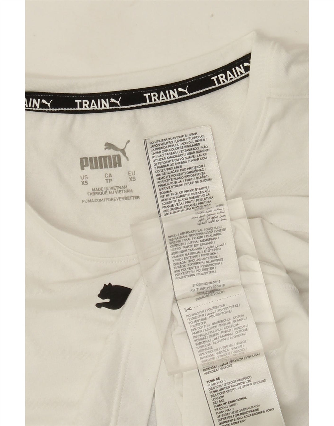 Puma Débardeur court graphique pour femme UK 6 XS Blanc Polyester