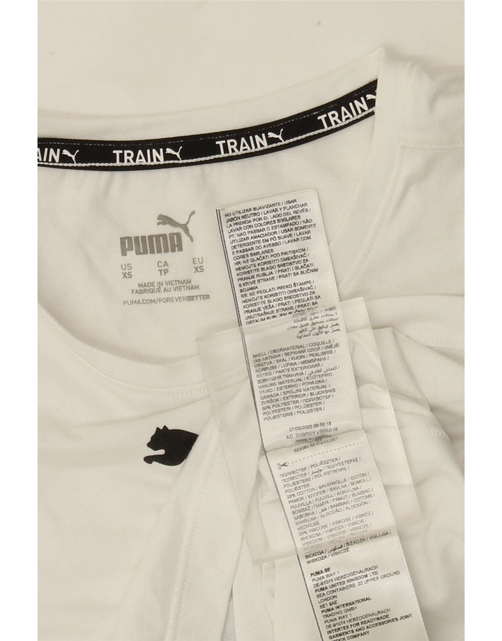 Puma Débardeur court graphique pour femme UK 6 XS Blanc Polyester