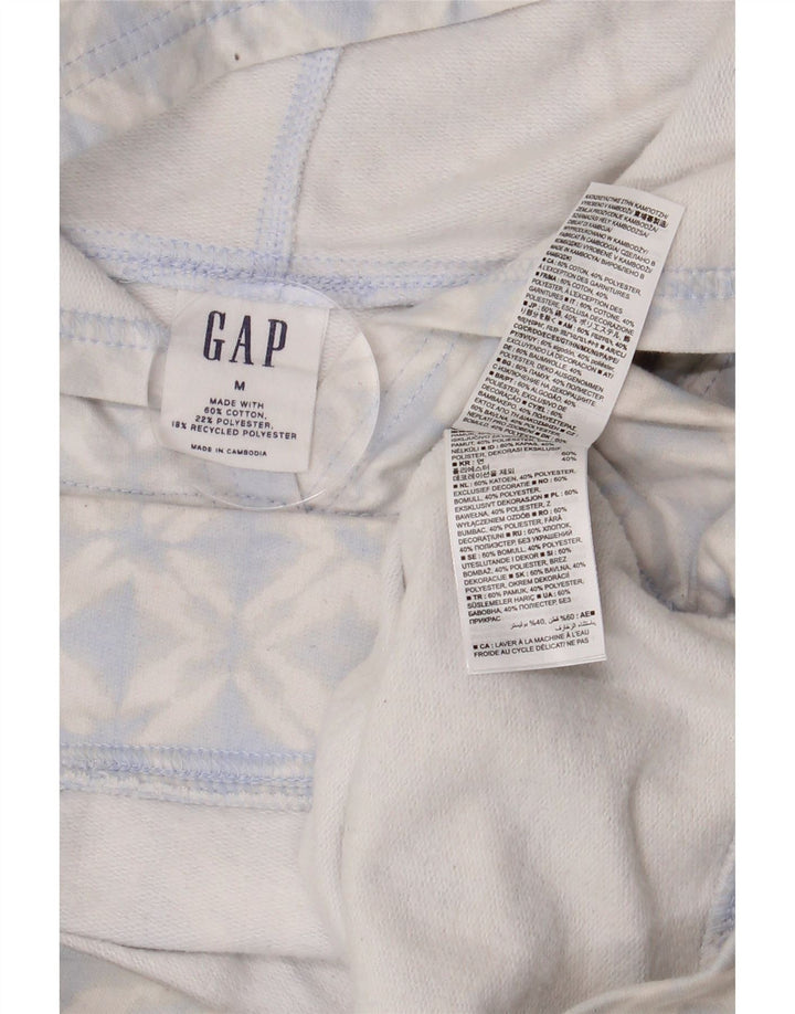 GAP Pull à capuche graphique pour femme UK 14 Gris moyen Coton géométrique