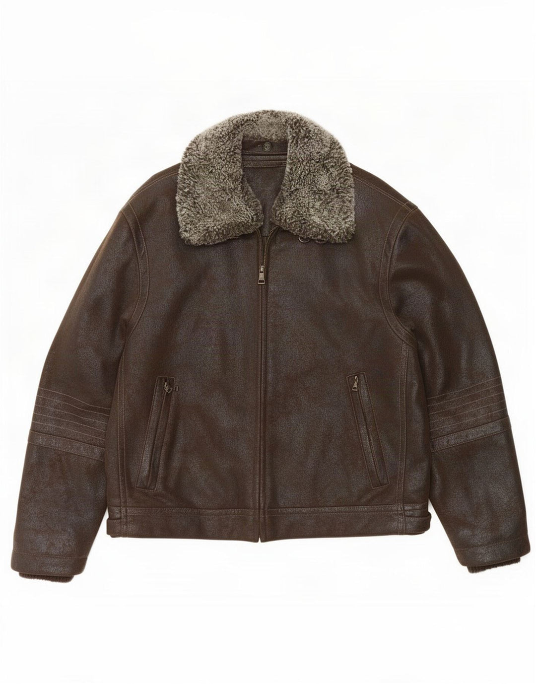Stones Veste Bomber Homme UK 42 XL Marron Polyester