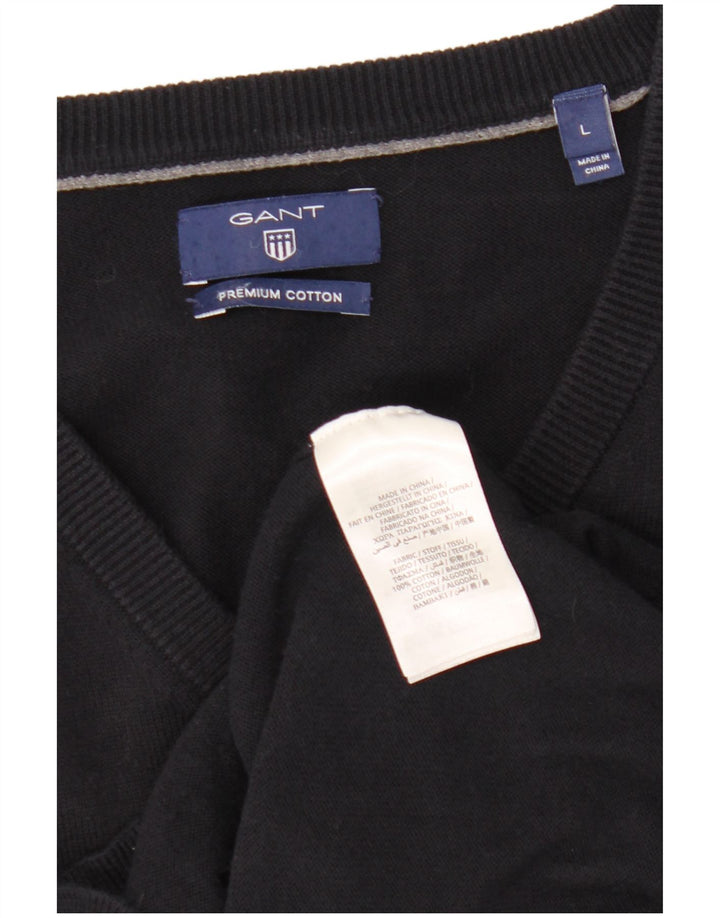 Gant Pull col V pour homme en coton bleu marine Taille L