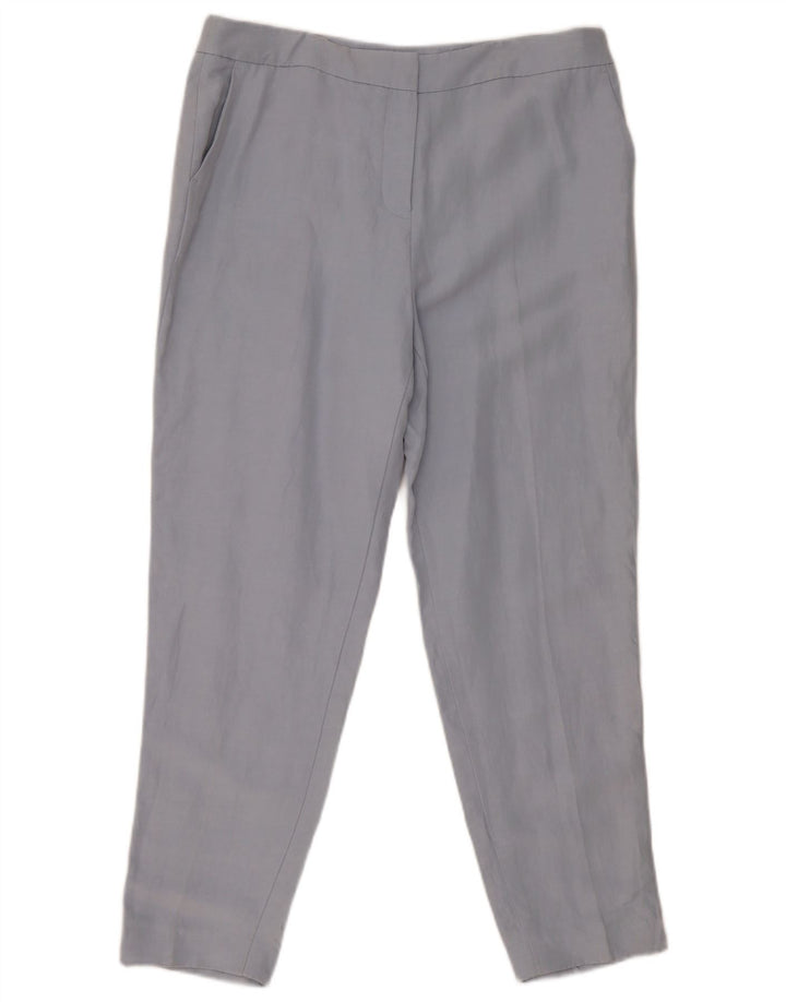 HOBBS Pantalon chino fuselé taille haute pour femme UK 14 Large W34 L28 Bleu