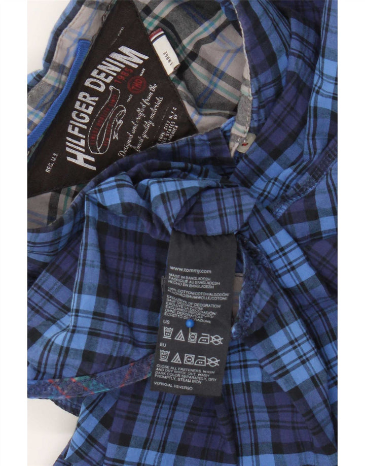 Tommy Hilfiger Chemise Homme Grand Carreau Bleu Coton