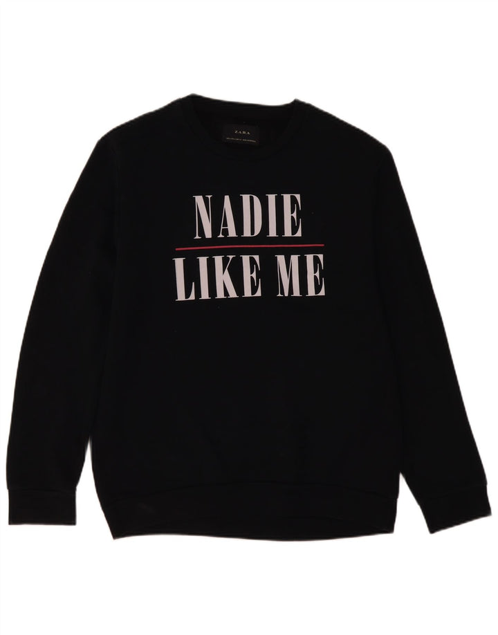 Zara Pull-over graphique pour hommes, grand, noir