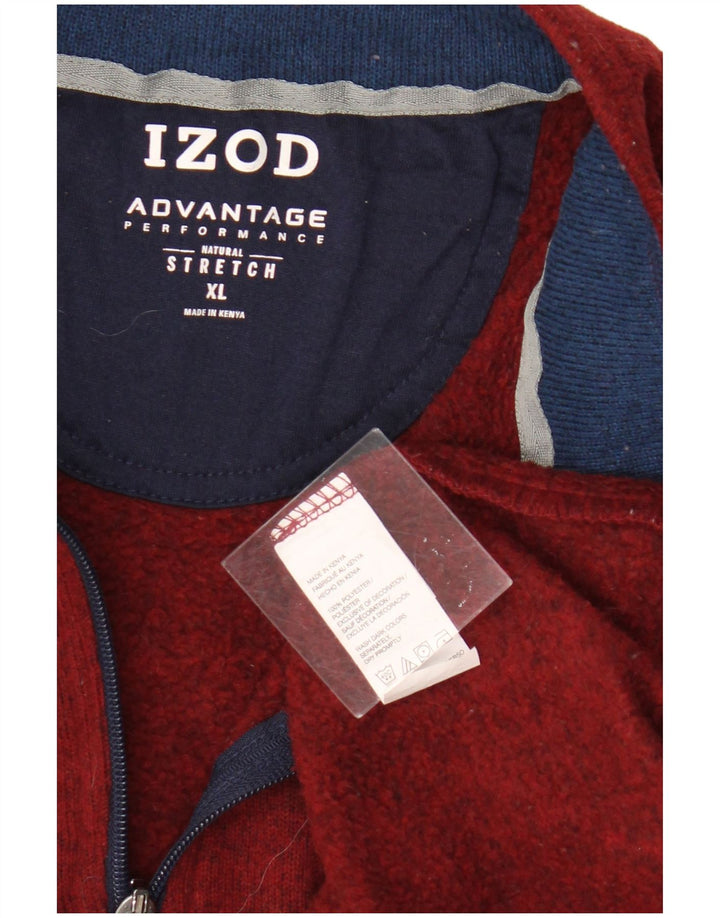 Izod Sweat col zippé homme XL rouge moucheté polyester