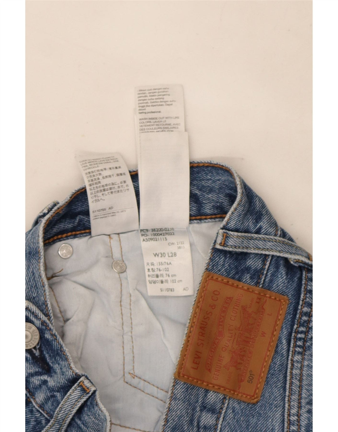 Levi's Jean Droit 501 Homme Bleu W30 L28 Coton