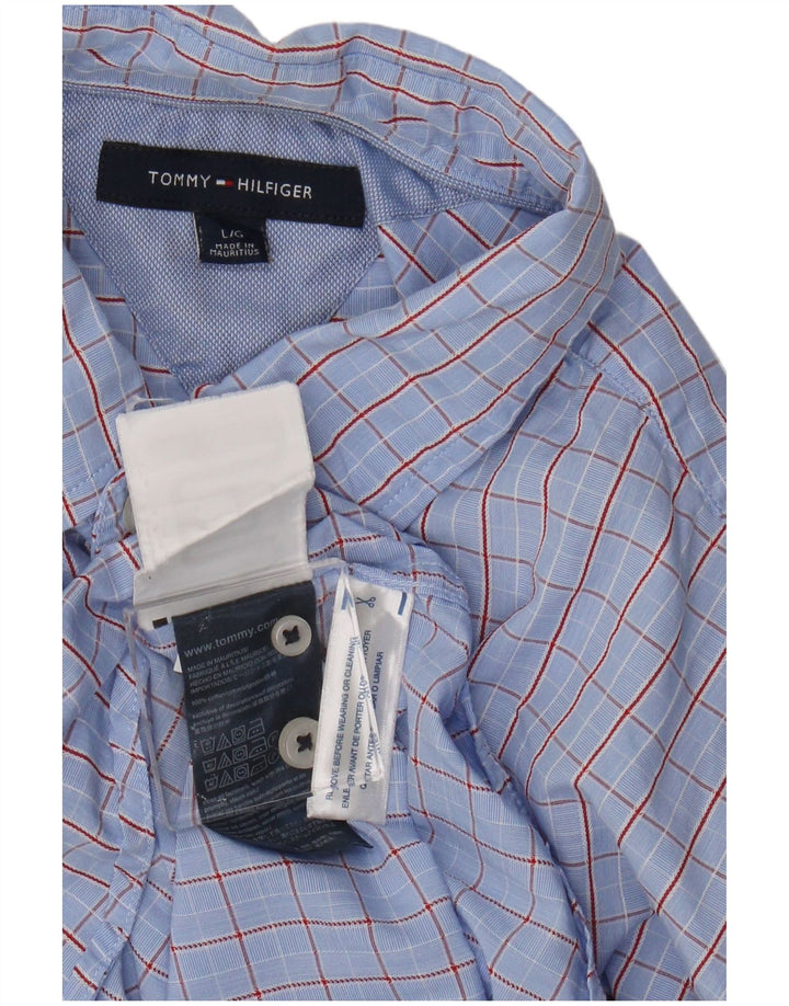 Tommy Hilfiger Chemise Homme Grand Carreau Bleu Coton