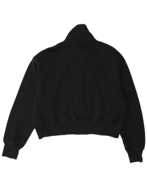 Nike Femme Crop Surdimensionné Survêtement Top Veste UK 6 XS Bleu Marine Coton