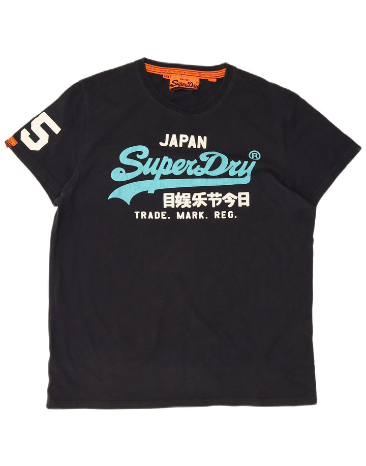 Superdry T-shirt graphique pour homme 2XL Noir Coton