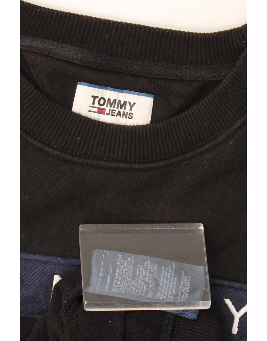 TOMMY HILFIGER Sweat-shirt graphique pour homme Grand coton noir