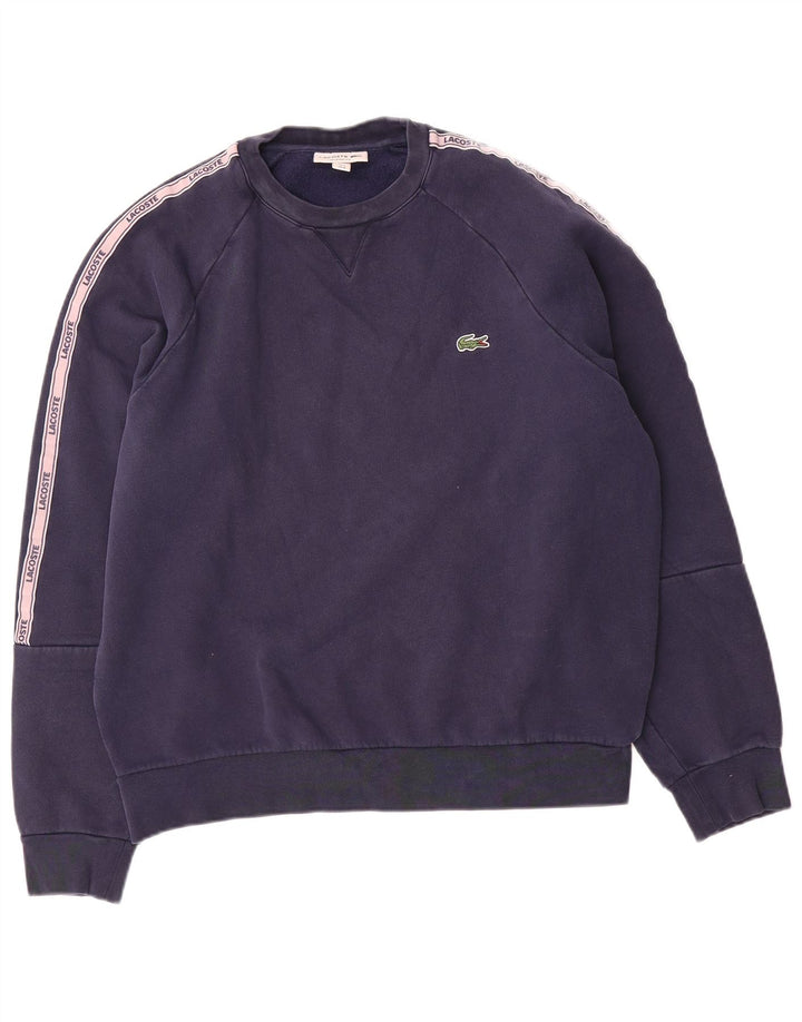 Lacoste Mens Graphic Sweatshirt Jumper Taille 4 Bleu Marine Moyen Colorblock