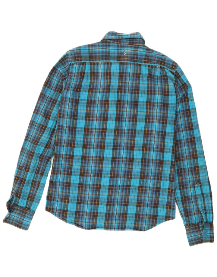 Superdry Chemise Flanelle Homme Bleu Moyen Carreaux Coton