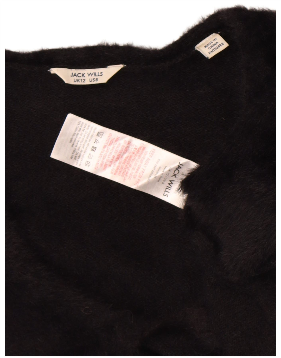 Jack Wills Boléro pour femme UK 12 en coton noir moyen
